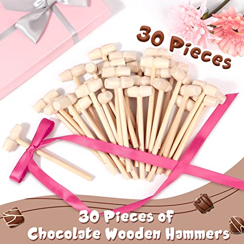 Caffox Mini Wooden Hammers for Chocolate, 30Pcs Small Wooden Mallets for Breakable Chocolate Heart, Crafts - Image 2