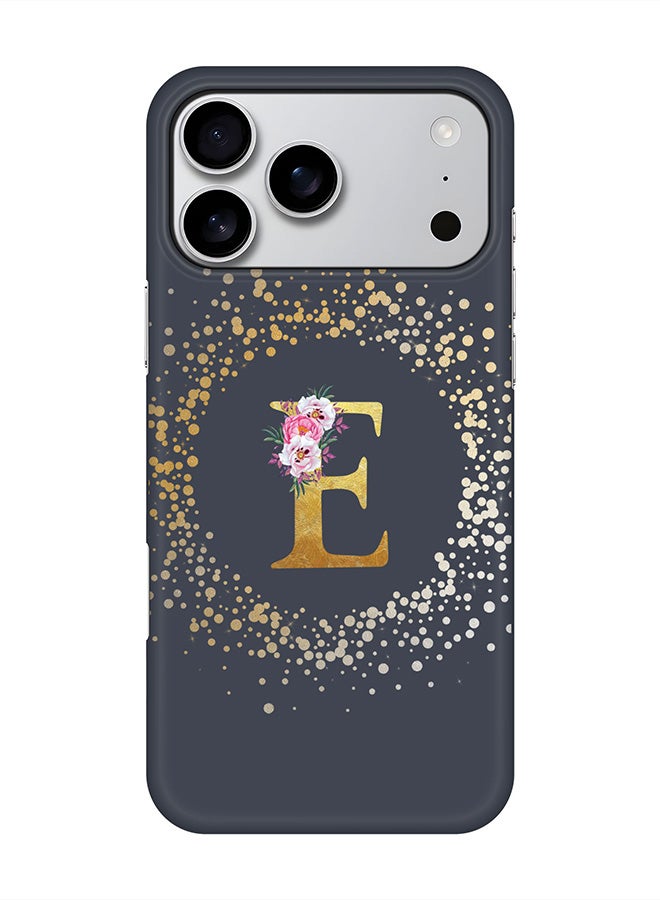 Stylizedd For iPhone 17 Pro Max,Case, [Compatible with MagSafe] Magnetic cover Slim fit Protection Matte, - Custom Monogram Floral - E  (Grey )
