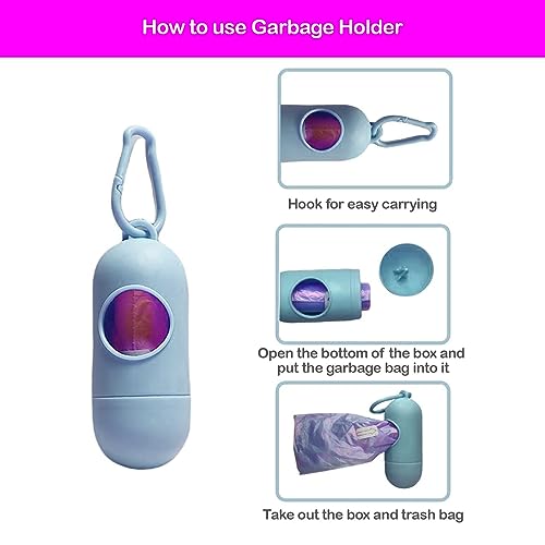 Safe-O-Kid Baby Disposable Diaper Bags with Dispenser – Leak-Proof & Odor Control, Unscented, Multipurpose Trash Bags for Diapers/Nappies, 1 Box with 15 Packets & Removable Capsule Holder (Blue) - Image 5