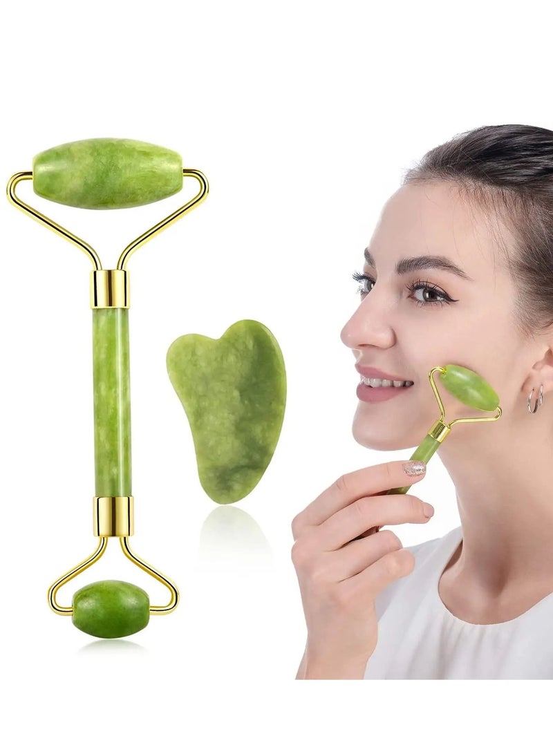 ZGTS 2 PCS Jade Roller Massager - Image 1