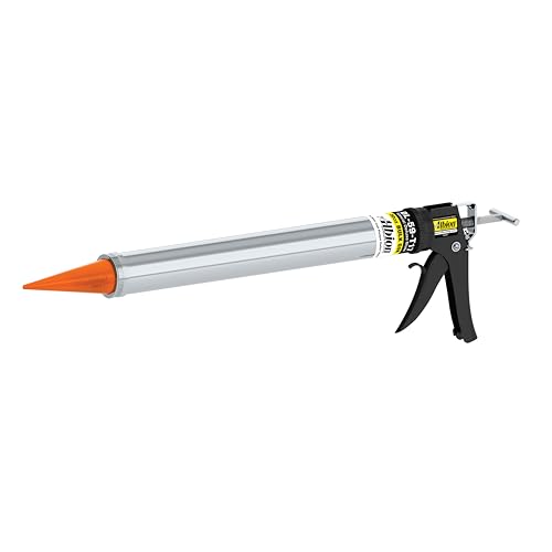 Albion Engineering Company DL-59-T17 Professional Line Special Deluxe Manual Bulk Caulking Gun with Metal Nozzle, Metal Adapter & 3 Orange Cone Nozzles, 30 oz - Image 1
