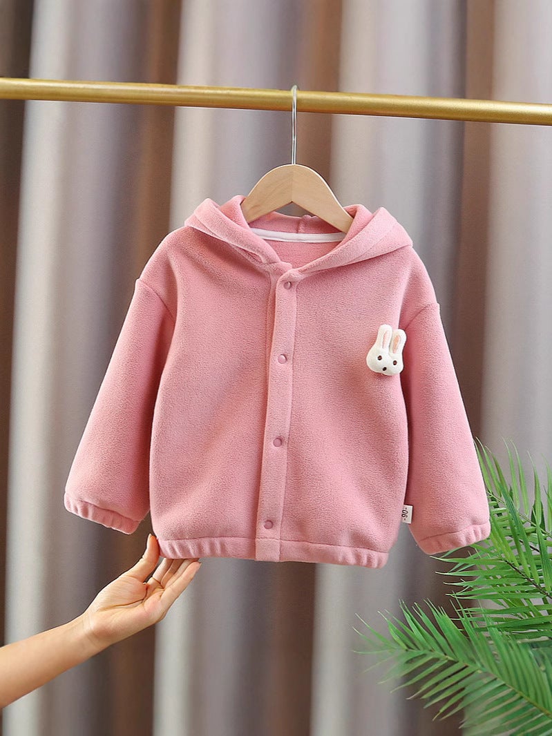 Girls' Lamb Wool Coat Children'S Fleece-Lined Thickened Korean-Style Back Bear Woolen Sweater - Image 5
