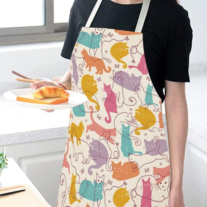 Cat Apron - Cute Cooking Apron for Men and Women, Ideal for Baking, Gardening, and Parties - Image 4