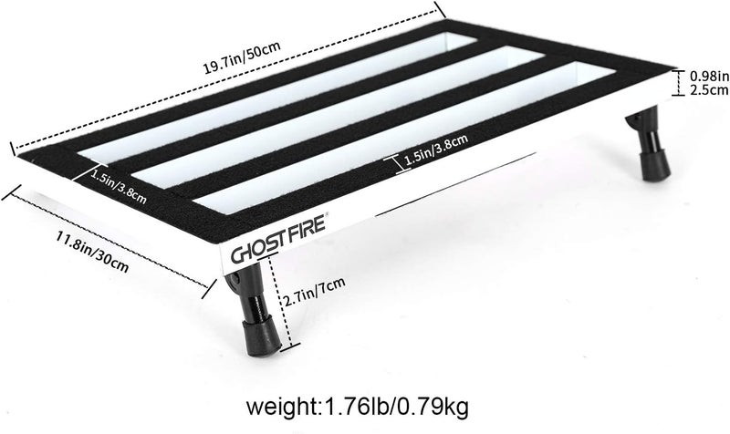 GHOSTFIRE Aluminum Alloy Guitar Pedal Board with Carry Bag (19.8x11.5in, SPL-04W) - Image 2