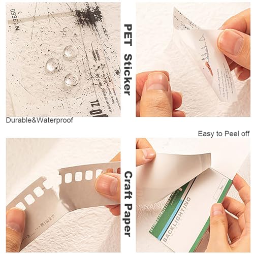 Doraking 94PCS Film Scrapbook Paper Packs for Journaling Supplies, Washi Stickers Material Papers Memos Cards Waterproof Tape Stickers for Journals Planners Aesthetic DIY Art Crafts Collage Album - Image 5