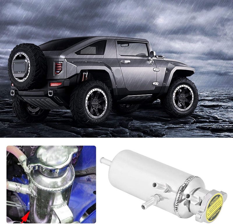 350ml Aluminum Overflow Catch Tank Reservoir, Universal Coolant Reservoir for Car SUV, Chrome Polished Anti - Radiator Expansion Tank with Mounting Bracket for Engine Cooling - Image 3