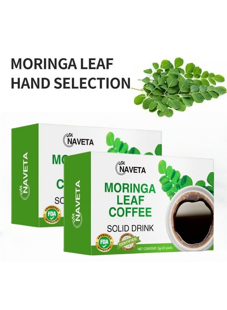 عبوة من 2 قهوة مورينجا، شاي لحماية الكبد، إنقاص الوزن وزيادة الطاقة، تحسين عملية التمثيل الغذائي للجسم 3 جرام*20*2 - Image 1