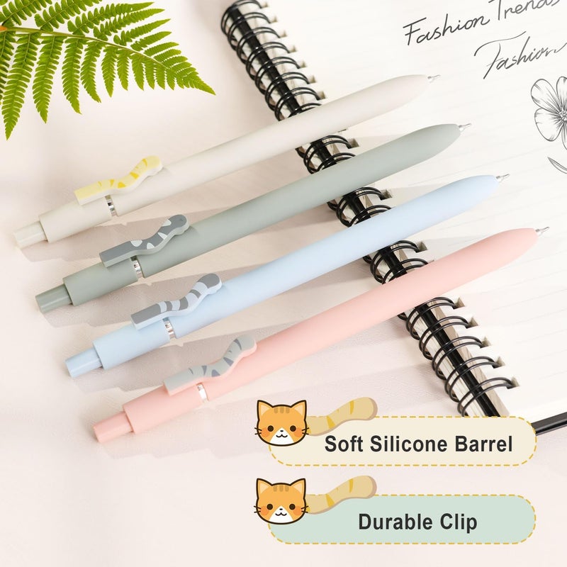 FIOVER Cat Pens,8Pcs 0.5mm Quick Dry Black Ink Fine Point Smooth Writing Pens, High-End Series Ballpoint for Journaling Note Taking, Cat Lover Gifts for Women(8Pcs Cat pen) - Image 3
