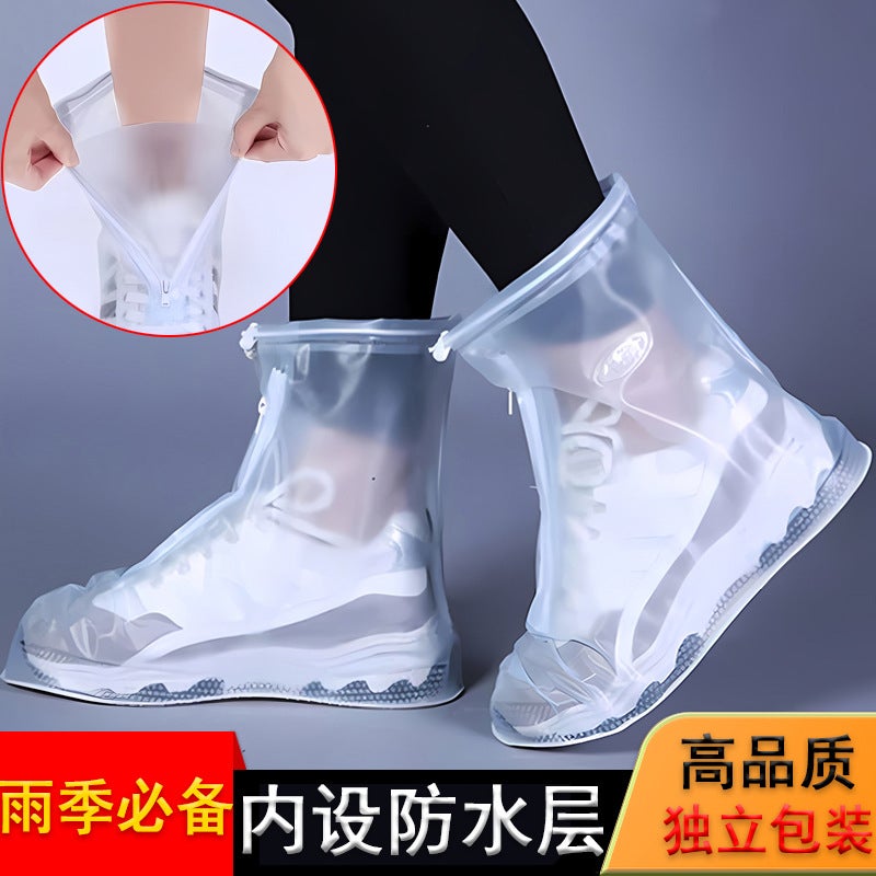 Rain Shoe Cover Thickened Waterproof Non-Slip Adult Children Pvc Wear-Resistant Waterproof Shoe Cover Rain And Snow Outdoor Travel Shoe Cover - Image 2