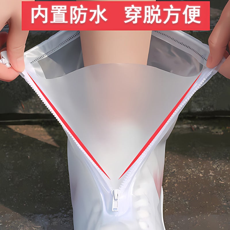Rain Shoe Cover Thickened Waterproof Non-Slip Adult Children Pvc Wear-Resistant Waterproof Shoe Cover Rain And Snow Outdoor Travel Shoe Cover - Image 3