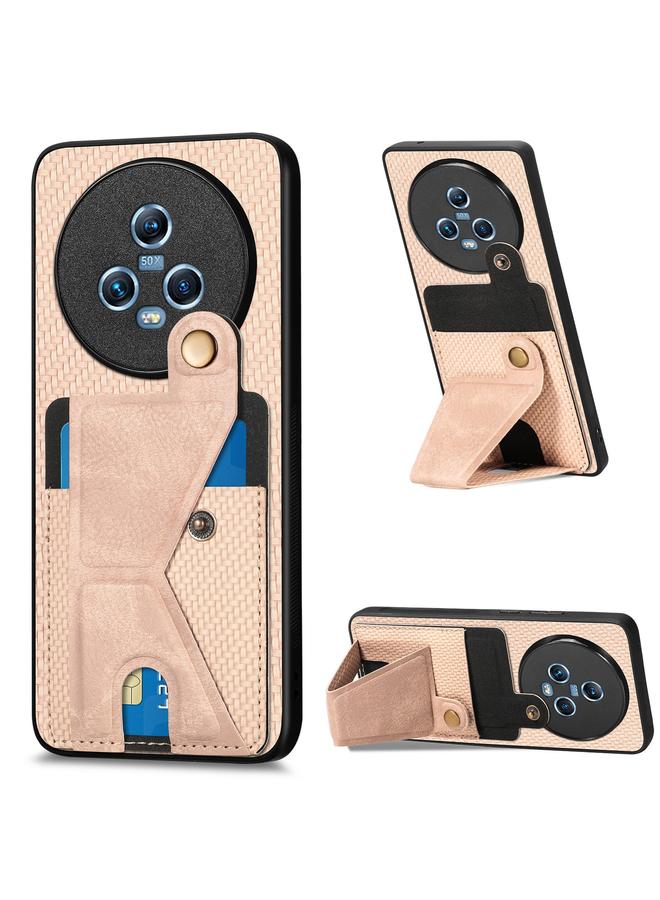 The Bros Phone Case For Honor Magic5 Carbon Fiber Wallet Flip Card K-shaped Holder Phone Phone Case - Image 1