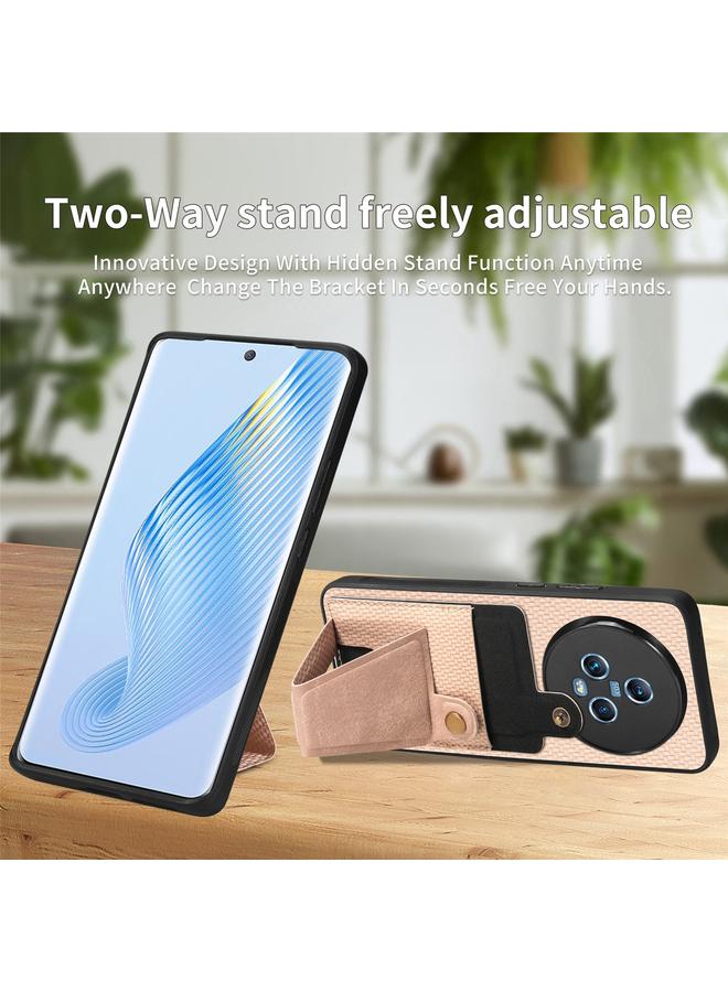 The Bros Phone Case For Honor Magic5 Carbon Fiber Wallet Flip Card K-shaped Holder Phone Phone Case - Image 4