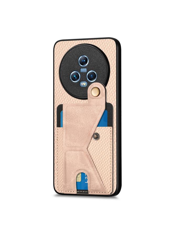 The Bros Phone Case For Honor Magic5 Carbon Fiber Wallet Flip Card K-shaped Holder Phone Phone Case - Image 2