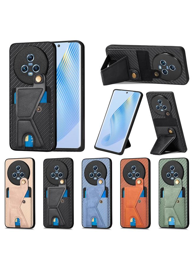 The Bros Phone Case For Honor Magic5 Carbon Fiber Wallet Flip Card K-shaped Holder Phone Phone Case - Image 5