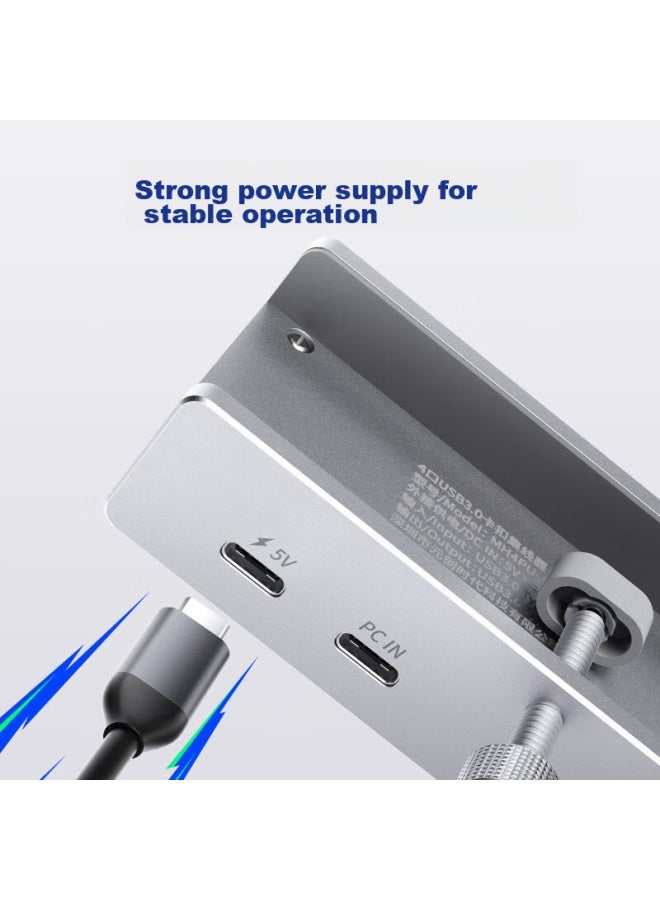 Orico Usb Expansion Type-c Hub, Usb 3.0 Hub Expansion Dock, Desktop Hub, Aluminum Alloy Clip-on Desktop High-speed Extension Cable With Power Port, Mh4pc - Image 5