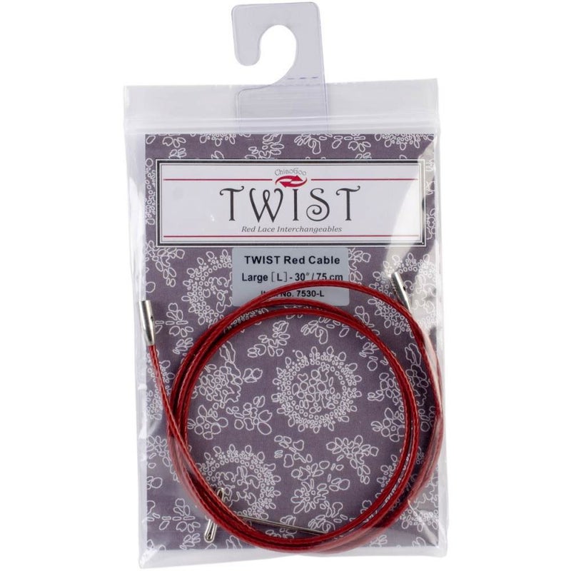 Twist 37 inch (94cm) Cable with Key for Twist Red Lace Interchangeable Large Knitting Needle Set