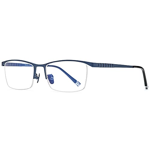 FONEX Titanium Glasses Frame for Men,Square Eyewear Full Optical Eyeglasses F85641 (F85640 Blue) - Image 5