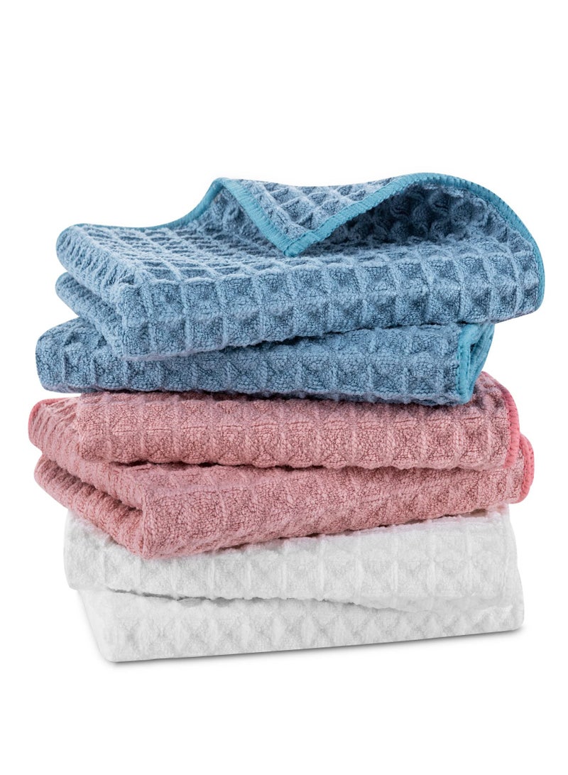 SYOSI Waffle Weave Dish Towels Set of 6 Cotton Kitchen Drying Towels Dish Cloths for Washing Dishes Kitchen Towels 12x12 Inches - Image 1