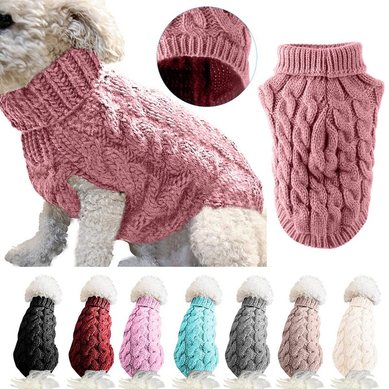 Winmany Pet Dog Turtleneck Knitting Sweater Coat Winter Warmer Thickening Pullover Knitwear Crochet Coat Clothes for Small Medium Dog Cat - Image 1