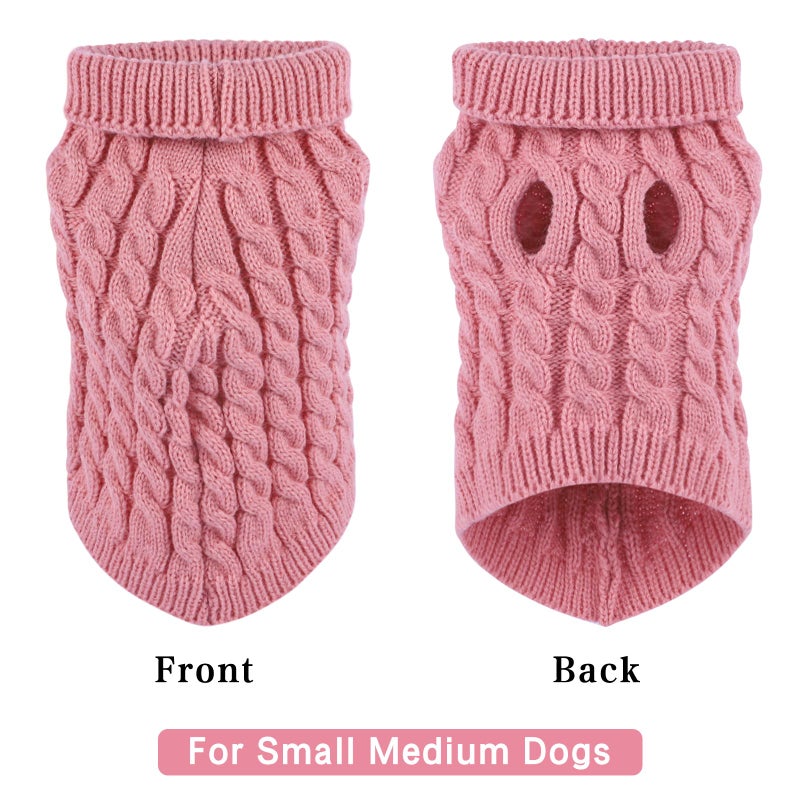 Winmany Pet Dog Turtleneck Knitting Sweater Coat Winter Warmer Thickening Pullover Knitwear Crochet Coat Clothes for Small Medium Dog Cat - Image 2