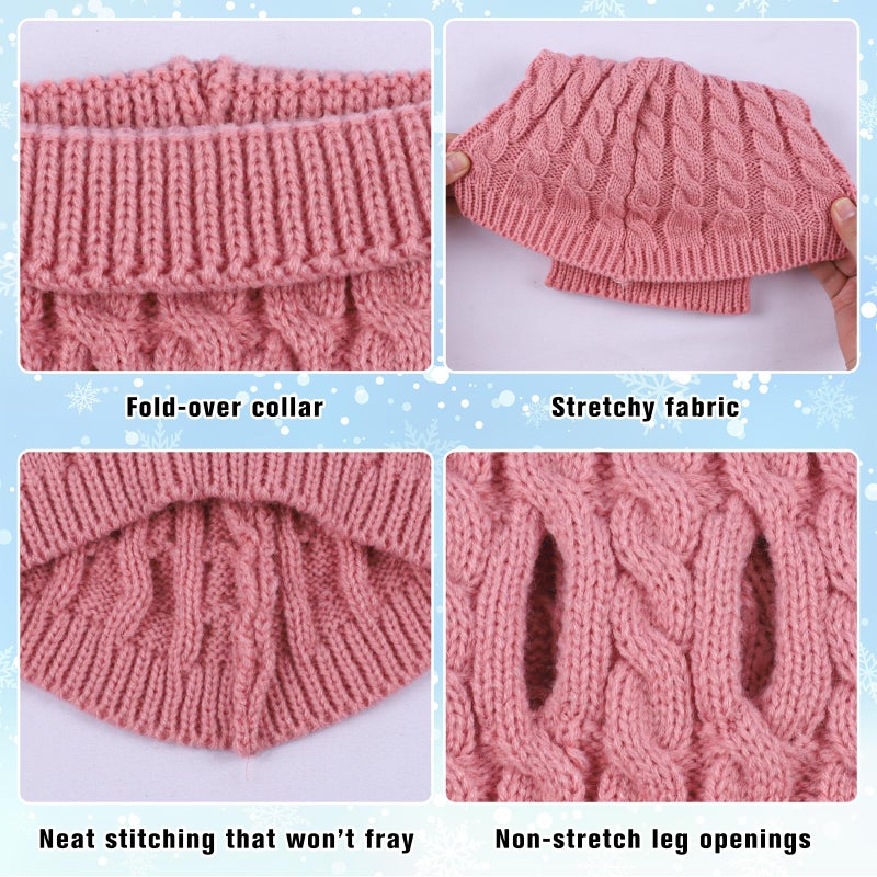 Winmany Pet Dog Turtleneck Knitting Sweater Coat Winter Warmer Thickening Pullover Knitwear Crochet Coat Clothes for Small Medium Dog Cat - Image 3