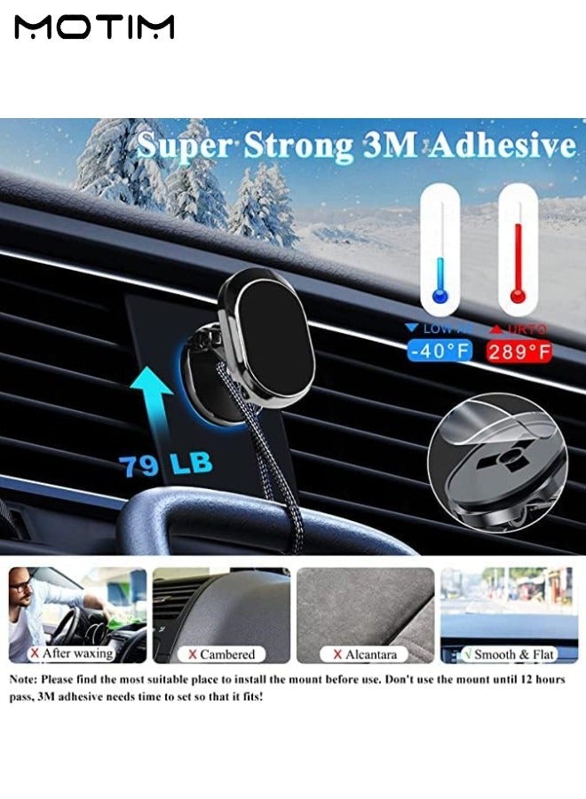 Motim 1 Pcs Magnetic Car Phone Holder, Foldable Dashboard Mobile Phone 360° Rotation Car Mounts Holder with 8 Pcs Replacement Metal Plates Set for Magnetic Car Phone Holders - Image 4