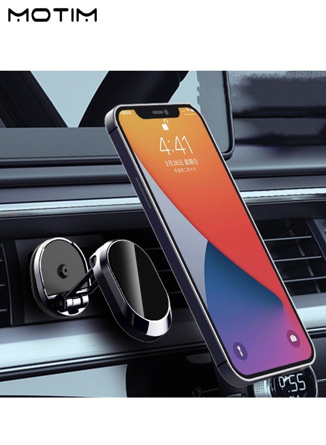 Motim 1 Pcs Magnetic Car Phone Holder, Foldable Dashboard Mobile Phone 360° Rotation Car Mounts Holder with 8 Pcs Replacement Metal Plates Set for Magnetic Car Phone Holders - Image 3