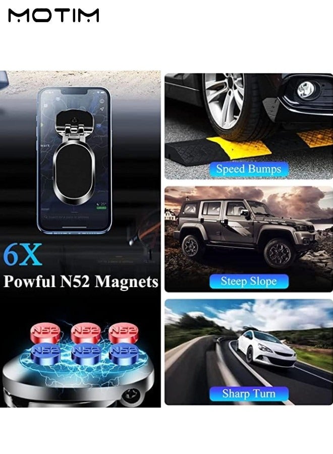 Motim 1 Pcs Magnetic Car Phone Holder, Foldable Dashboard Mobile Phone 360° Rotation Car Mounts Holder with 8 Pcs Replacement Metal Plates Set for Magnetic Car Phone Holders - Image 5