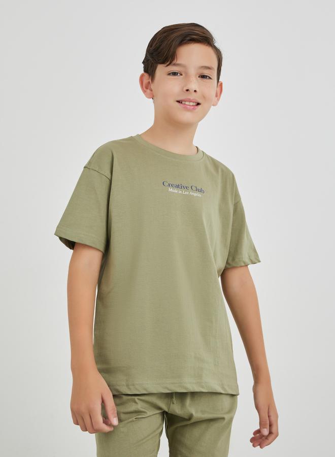 Styli Styli Boys Typography Print Oversized T-Shirt and Shorts Set  - Image 3