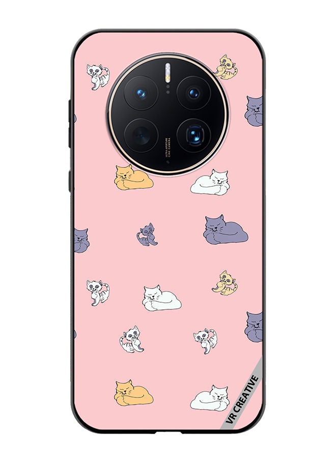 VR CREATIVE Protective Case Cover For Huawei Mate 50 Pro Sleeping Cats And Playing Kittens Design Multicolour - Image 1