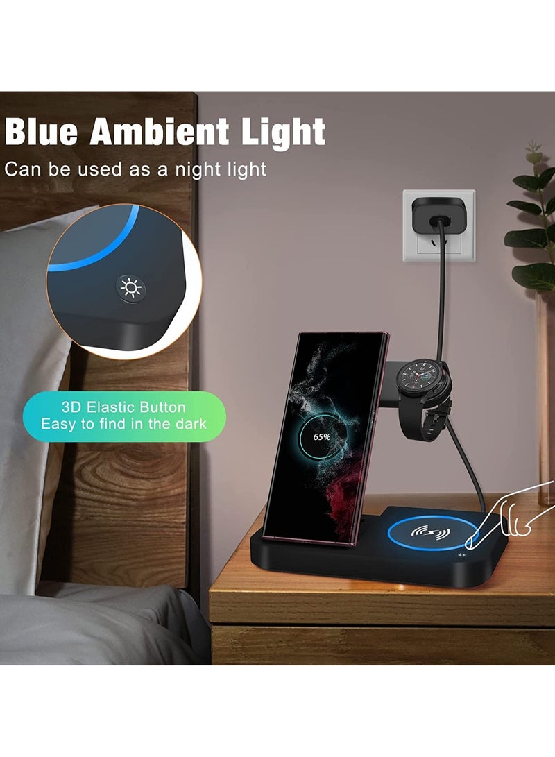 General Wireless Charging Station for Samsung 4 in 1 Wireless Charger Dock Stand for Samsung Galaxy Z Flip 4/3 Z Fold S22/S20 Ultra/Note 20 Galaxy Watch 5 Pro/5/4/3  - Image 4