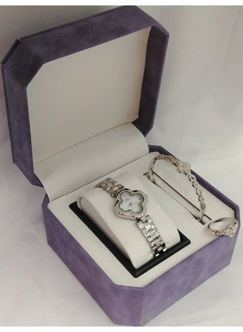 Rivoli Elegant women's watch and bracelet set, high quality stainless steel