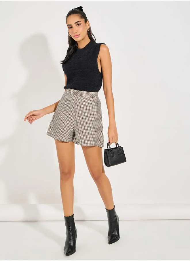 Styli Checked Tailored Shorts