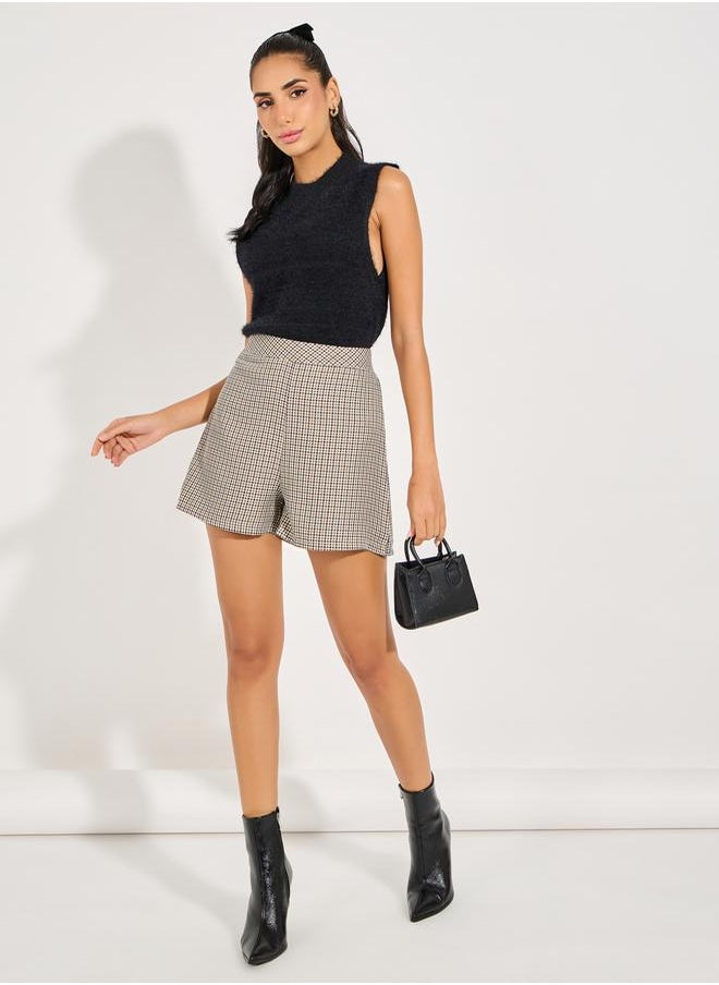 Styli - Checked Tailored Shorts - Image 1