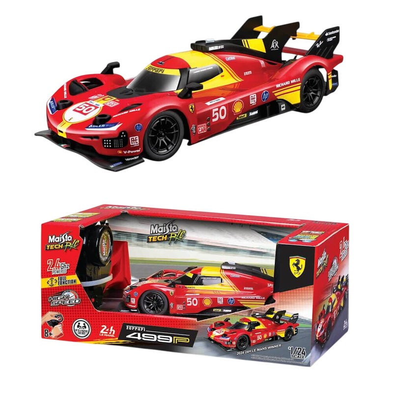 Maisto Tech 24H Le Mans 2024 Ferrari 499P RC Car (1:24, Red/Yellow) - Image 1