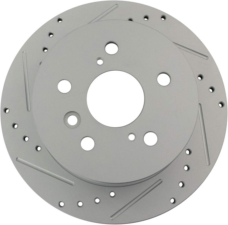 TRQ Rear Performance Brake Rotors Set Solid Premium G-Coated Cross Drilled & Slotted Compatible with 2007-2012 Lexus ES350 2008-2012 Toyota Avalon 2007-2011 Camry - Image 5