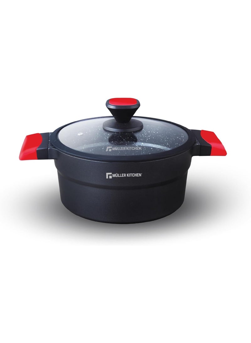 Muller Kitchen 24 Cm 4.5 Liter Premium Die-Cast Aluminum Casserole - MK-3044 - Image 1