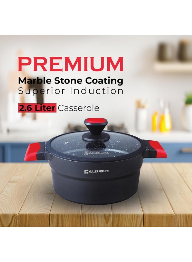 Muller Kitchen 24 Cm 4.5 Liter Premium Die-Cast Aluminum Casserole - MK-3044 - Image 2