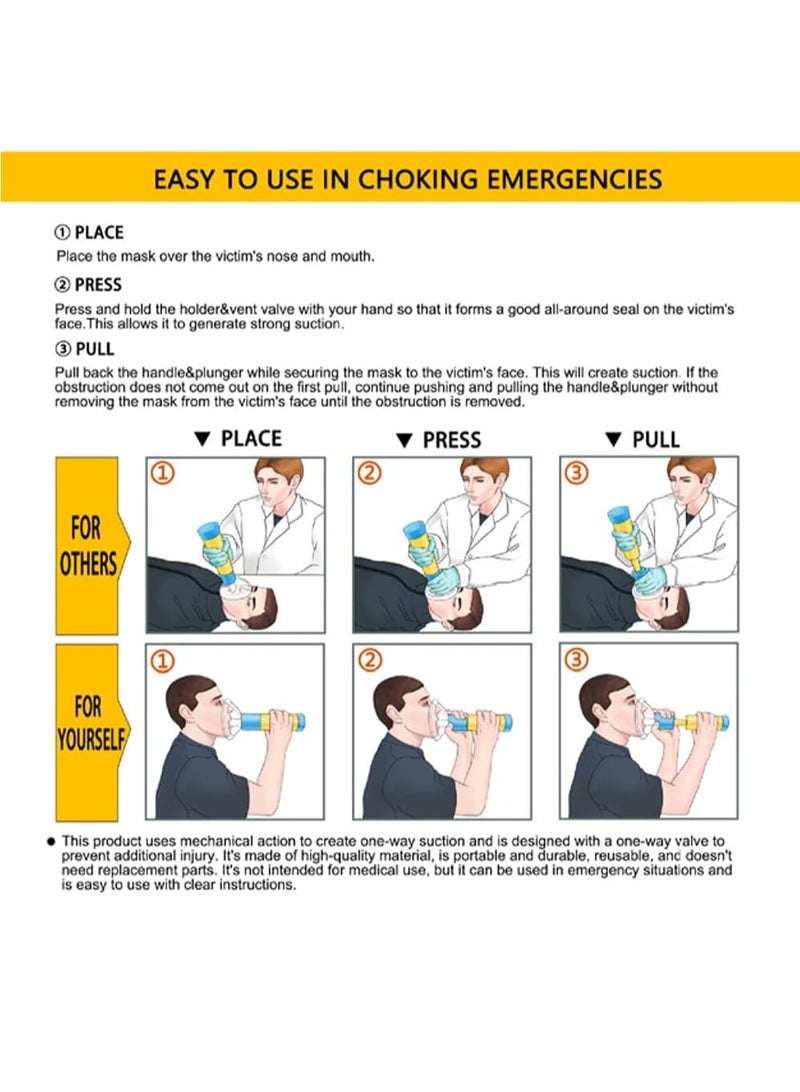 general Respiratory Trainer and Artificial Cardiopulmonary Rescue Device with 2 Masks Portable Emergency Suffocation Rescue Mask Anti-Suffocation First Aid Device for Home and Outdoor Use - Image 5
