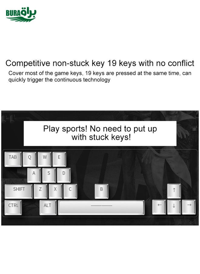 BURAQ - YINDIAO V2 Silent Mechanical Feel Gaming Keyboard Mouse Set (Black) - Image 1