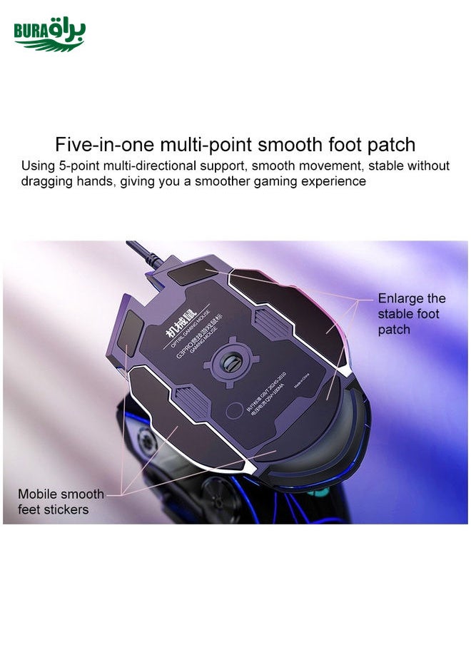 BURAQ - YINDIAO V2 Silent Mechanical Feel Gaming Keyboard Mouse Set (Black) - Image 1