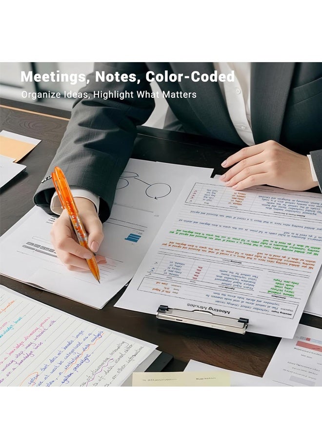 أقلام قابلة للمسح، قلم جل قابل للمسح 0.5 مم مع ممحاة في النهاية، أقلام تحديد بالاحتكاك الحراري مع ممحاة، للكتابة اليدوية للوازم المكتبية المدرسية (8 ألوان) - Image 5