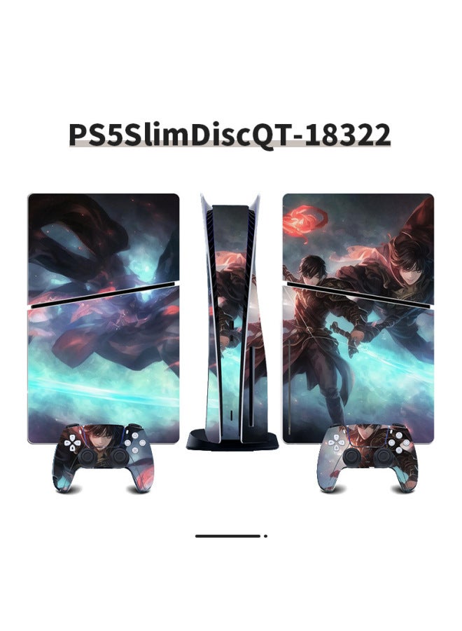 Suitable For Sony PS5 Game Sticker Optical Drive Version Protective Film Game Pattern Series Full Set Of Sticker Film-Color:PS5SlimDiscQT-18322 - Image 1