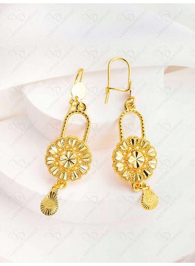 Elegant 21k Gold Plated Earrings For Women - Image 2