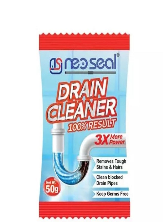 HPF NEO SEAL Drain Cleaner Powder (50g x 10 Units), Removes Clogs, Blockages in Washbasin, Septic Tank, Sinks, Pipes within 30 mins.Drain expert | Sink cleaner| Toilet Cleaner | No manual hassle required - Image 1
