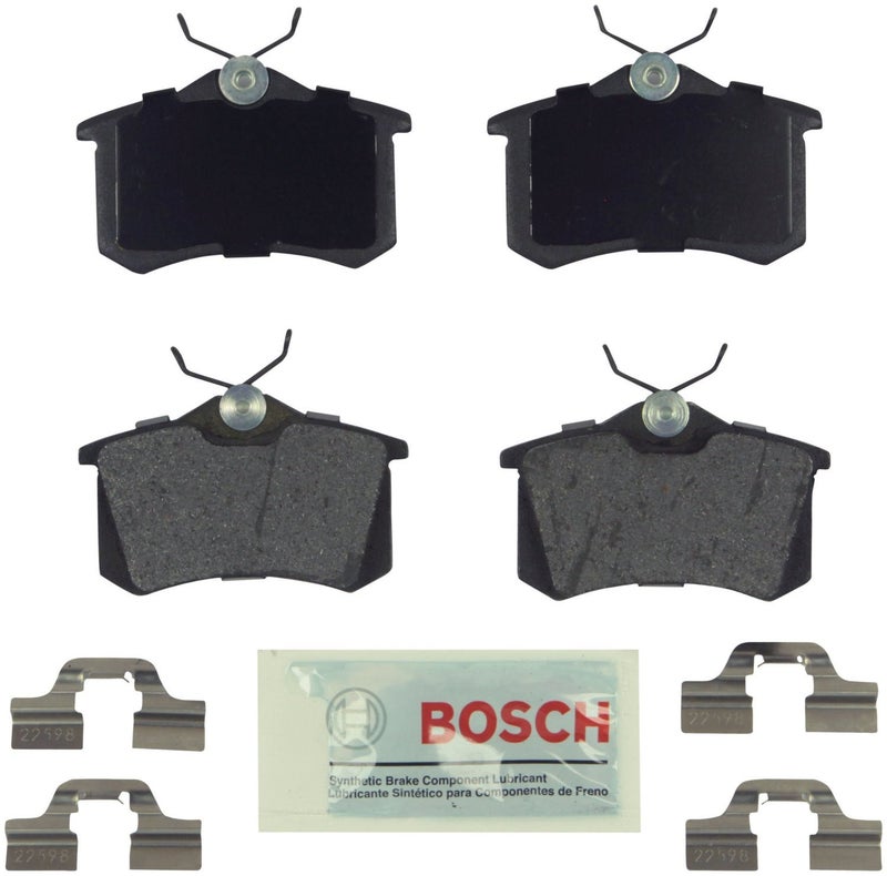 BOSCH BE340H Blue Semi-Metallic Disc Brake Pad Set With Hardware - Compatible With Select Audi A3, A4, A6, A8, S4, S6, S8, TT; Volkswagen Beetle, Cabrio, Corrado, Eos, Golf, Jetta, Passat + More; REAR - Image 4