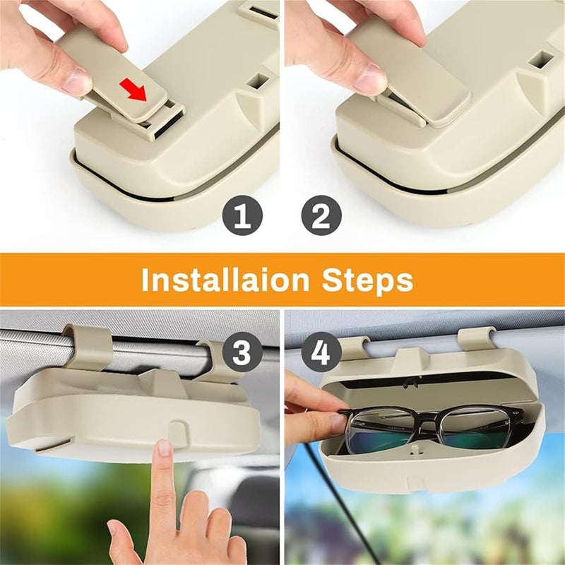 AARUX Universal Car Visor Sunglasses Case Holder, Plastic Eyeglasses Clip Storage Case Holder Organizer, Sun Visor with Hidden Magnetic Car Sunglasses Organizer Suit for All The Vehicle Models - Image 2