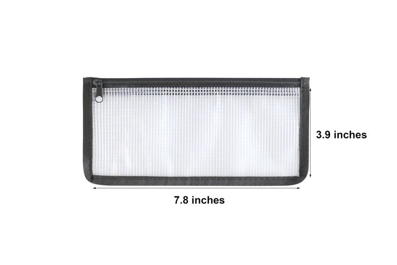 YESSART 3.9 x 7.8 Mesh Cash Register Money Pouch Bank Deposit Bag Check Wallet 10 Pack Zipper Closure - Image 2