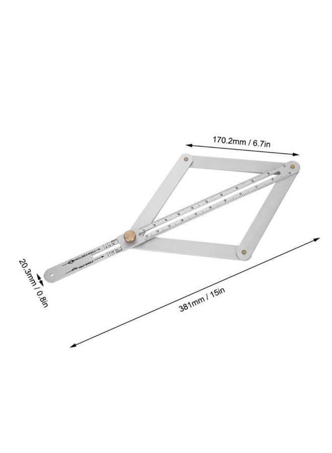 Stainless Steel Protractor Angle Finder Ruler 0,170 Degrees Universal Goniometer Tool for Carpentry and Ceiling Profiling  - Image 2
