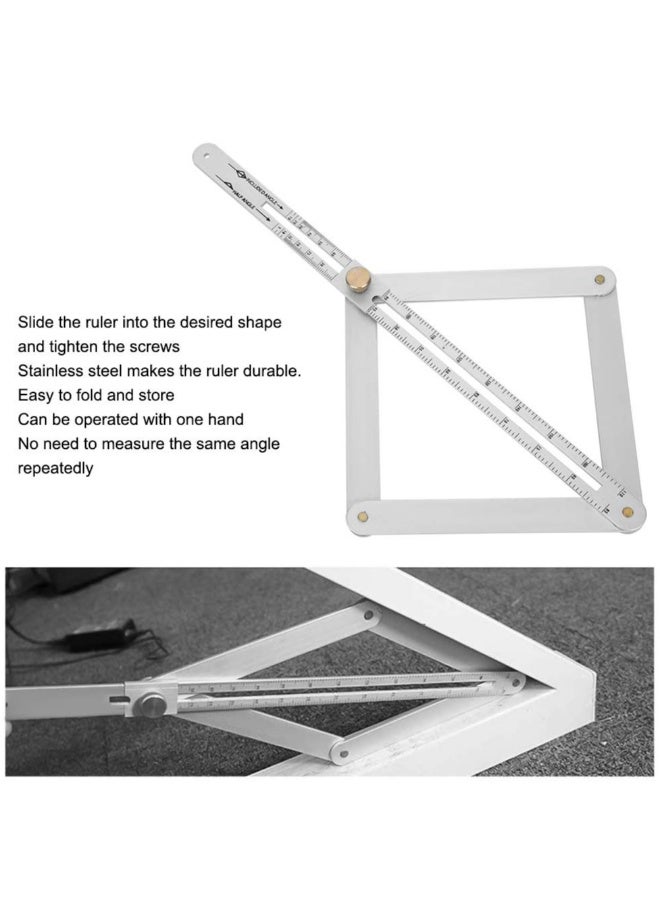 Stainless Steel Protractor Angle Finder Ruler 0,170 Degrees Universal Goniometer Tool for Carpentry and Ceiling Profiling  - Image 3